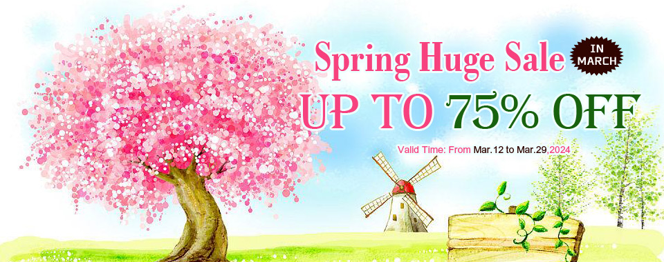 Spring Huge Sale Up To 75% OFF